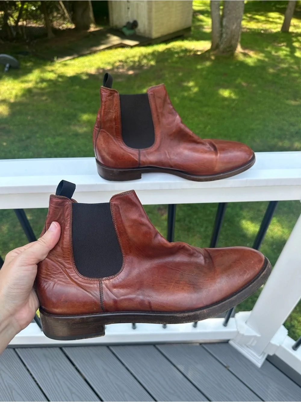 Frye Chase Chelsea 80040 Mens Brown Leather Slip On Chelsea Boots